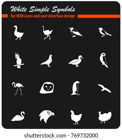 birds web icons for user interface design