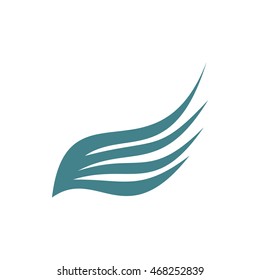 Birds wing with feathers icon in flat style isolated on white background. Flying symbol