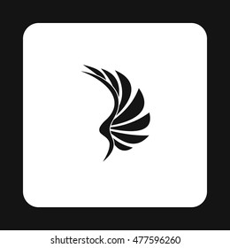Birds wing icon in simple style isolated on white background. Flying symbol