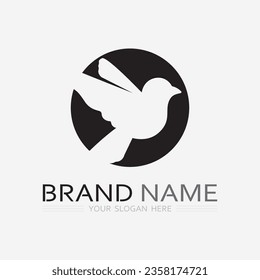 birds and wing logo animal vector icon fly design illustration template graphic