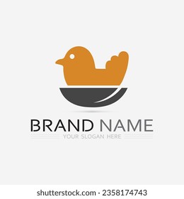 birds and wing logo animal vector icon fly design illustration template graphic