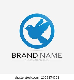 birds and wing logo animal vector icon fly design illustration template graphic