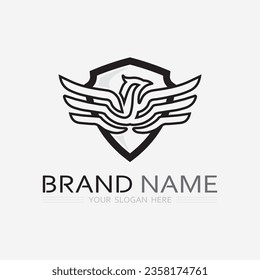 birds and wing logo animal vector icon fly design illustration template graphic