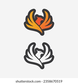 birds and wing logo animal vector icon fly design illustration template graphic
