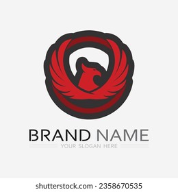 pájaros logotipo de alas vectores de animales icono de la mosca modelo de diseño gráfico
