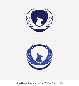 birds and wing logo animal vector icon fly design illustration template graphic