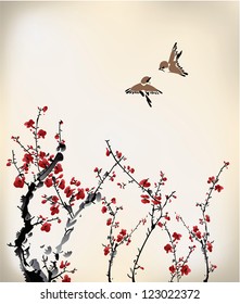 birds and winter sweet