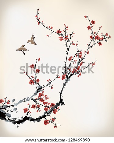 birds and winter sweet