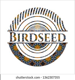 Birdseed arabesque style emblem. arabic decoration.