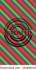 Birdseed christmas colors emblem. Vector Illustration. Detailed.