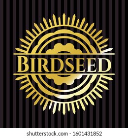 Birdseed gold emblem or badge. Vector Illustration. Detailed.