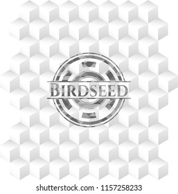  Birdseed grey emblem with cube white background