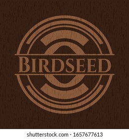 Birdseed retro style wood emblem. Vector Illustration.