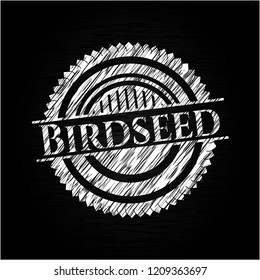Birdseed written with chalkboard texture