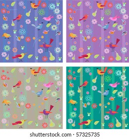 birds,flowers, berries