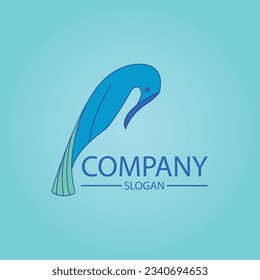a bird-shaped logo that is perched in green