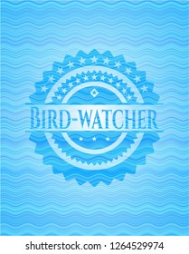 Bird-watcher water wave style badge.