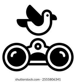Birdwatching Hobby object icon illustration