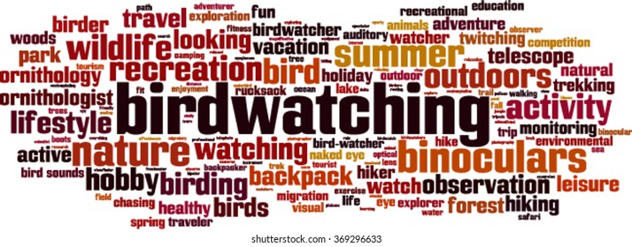 Birdwatching word cloud concept. Vector illustration