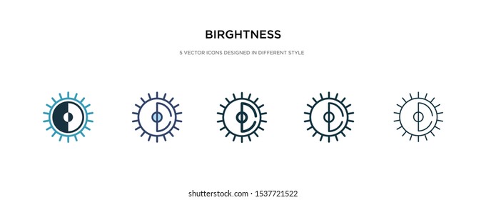 birghtness icon in different style vector illustration. two colored and black birghtness vector icons designed in filled, outline, line and stroke style can be used for web, mobile, ui