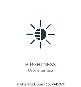 Birghtness icon vector. Trendy flat birghtness icon from user interface collection isolated on white background. Vector illustration can be used for web and mobile graphic design, logo, eps10