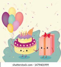 birhday vector illustration design print postcard