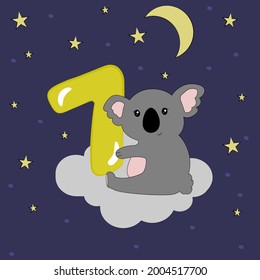 Birhtday or anniversery invitation with cute kolas. Bithtday party invitation. Baby koals cards