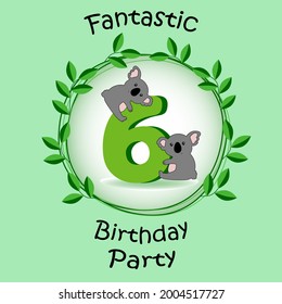 Birhtday or anniversery invitation with cute kolas. Bithtday party invitation. Baby koals cards