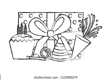 Cartoon Black White Presents Different Gift Stock Vector (Royalty Free ...