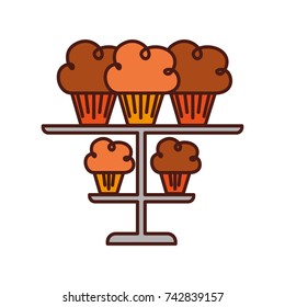 birhtday cupcakes candles on tiered platter decoration