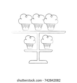 birhtday cupcakes candles on tiered platter decoration