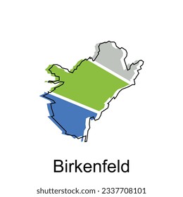 Birkenfeld map, colorful outline regions of the German country. Vector illustration template design