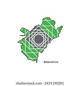 Birkenfeld Map - World Map International vector template. German region silhouette vector illustration