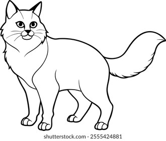 
The "Birman Cat" line art vector design is a visually captivating representation of a feline silhouette crafted using minimalistic yet expressive lines. This artwork blends creativity and precision