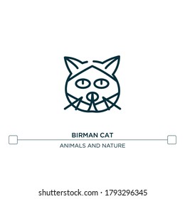 birman cat vector line icon. Simple element illustration. birman cat outline icon from cat breeds concept. Can be used for web and mobile
