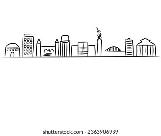 Birmingham Alabama doodle skyline outline design 