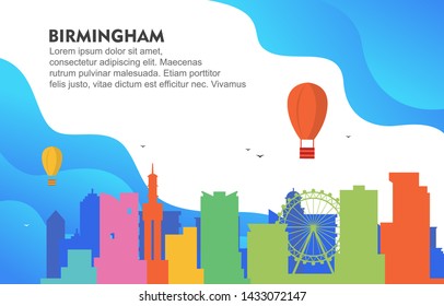 Birmingham City Building Cityscape Skyline Dynamic Background Illustration