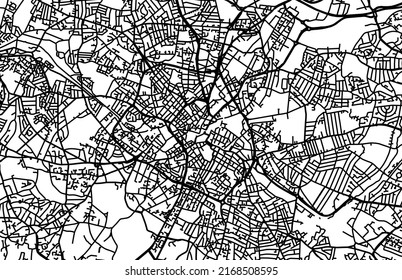 Mapa de la ciudad de Birmingham. Ilustración vectorial. Reino Unido