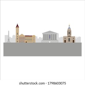 Birmingham city skyline in England. illustration for web and mobile design.