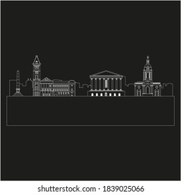 Birmingham city skyline in England. illustration for web and mobile design.