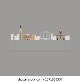 Birmingham city skyline in England. illustration for web and mobile design.