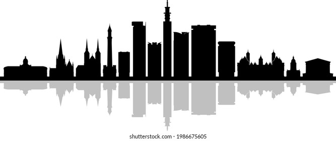 BIRMINGHAM England SKYLINE City Silhouette
