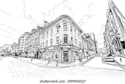 Birmingham. England. United Kingdom. Europe. Hand drawn sketch. Vector illustration.