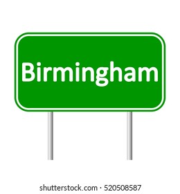 Birmingham road sign isolated on white background.