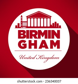 Birmingham Skyline with Typography Design