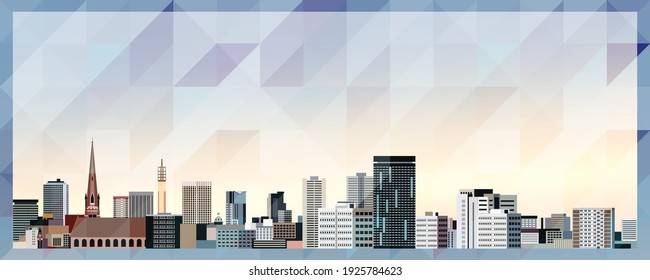 Birmingham skyline vector colorful poster on beautiful triangular texture background