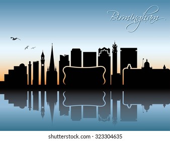 Birmingham skyline - vector illustration