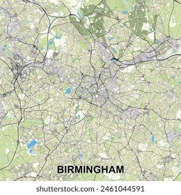 Birmingham, Reino Unido mapa poster art