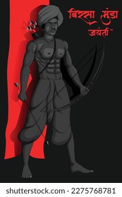 Birsa Munda illustration vector Black, gold, rad  background Birsa Munda Born 15 November 1875 – 9 June was an Indian tribal freedom fighter, and folk hero who belonged to the Munda tribe.