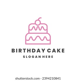 birtdhay cake business logo design vector template.